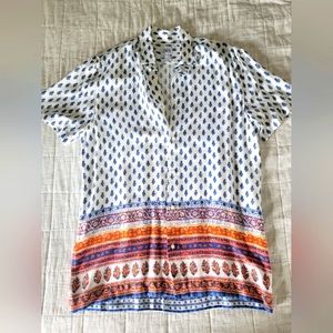 Zara button down short sleeve collar shirt